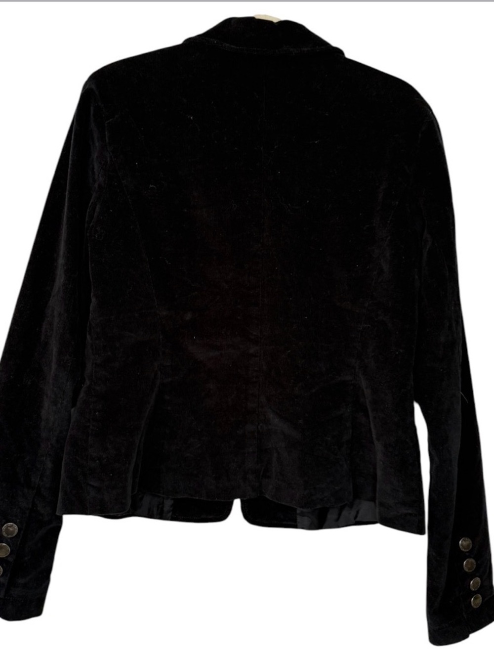 Calvin Klein Jeans Blazer Womens Medium Black Excellent Corduroy Button Front - Picture 2 of 5